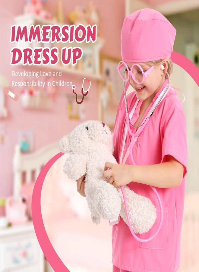 LIMIROLER Doctor Costume for Girls Kids Doctors Play Set Toddler Doctor Dress up Clothes for Halloween, Career Day Role Play Gift Set for Girls 3-6 Years Old - Image 3